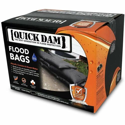Absorbent Specialty Products  Flood Bags,4-Gal Capacity,3-1/2 Expansion,12"x24",20/CT,BK