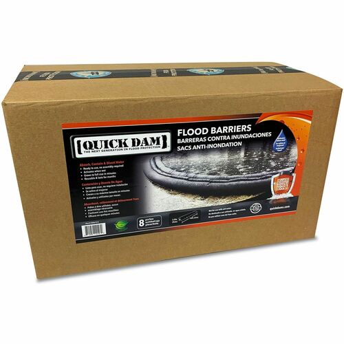 Absorbent Specialty Products  Flood Barriers,8 Gallon/64 lb Cap,10'Lx3.5"H,8/CT,Black