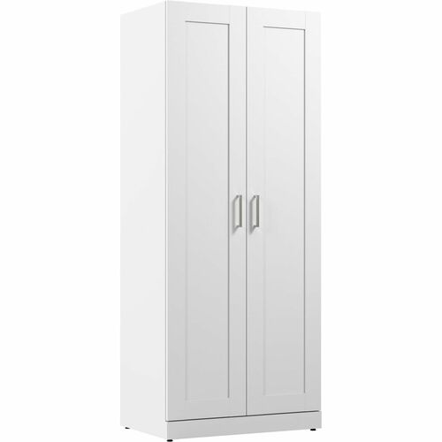Bush Business Furniture  Storage Cabinet,w/Doors/Shelves,29.45"x19.17"x72.14",Pure WE