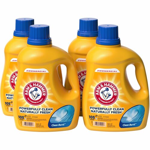 Church & Dwight Co., Inc.  Laundry Detergent, Liquid, Clean Burst Scent, 105oz, 4/CT