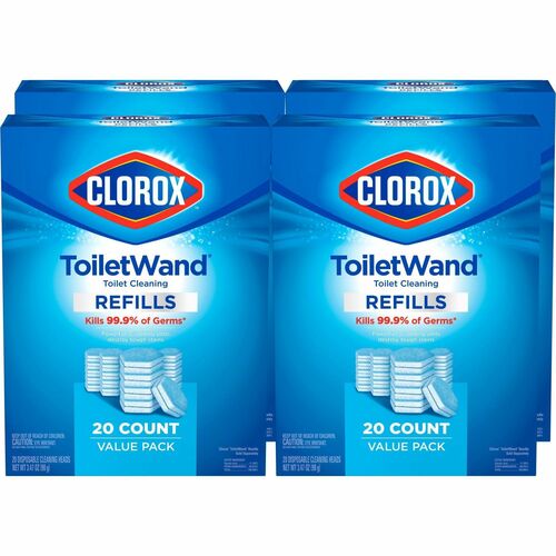Clorox Company  Toilet Wand Refills,Disposable Head,20/BX,4/CT,BE/WE