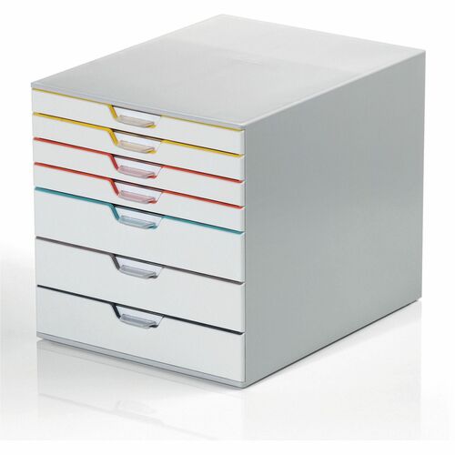 Durable Office Products  Organizer,7-Drawer,Stackable,No-Slip,11.5"Wx14"Dx11"H,White