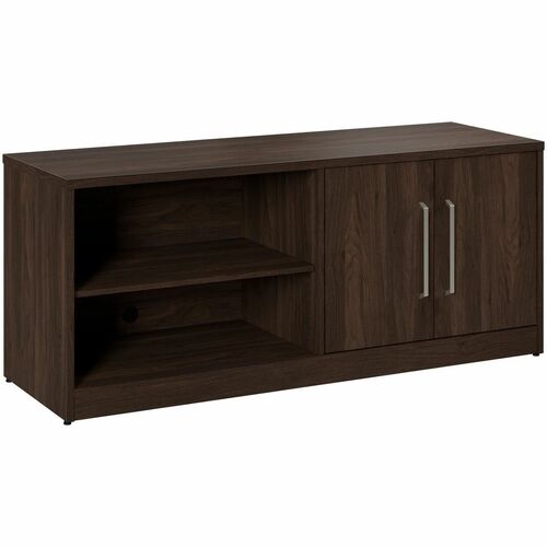 Bush Business Furniture  Storage Cabinet,w/2Doors/2Shelves,59"x20"x25",Black Walnut