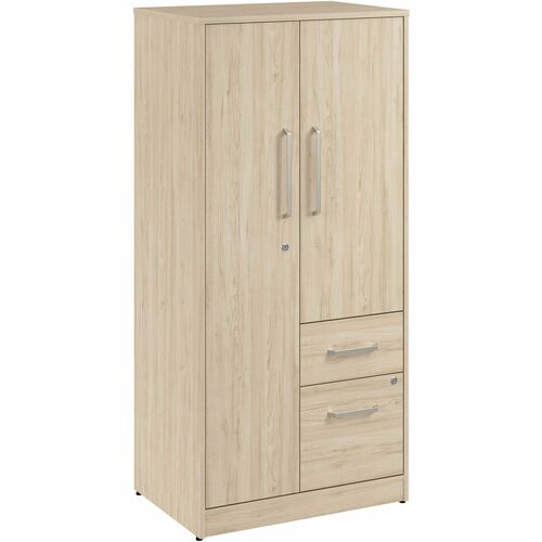 Bush Business Furniture  Wardrobe Cabinet,w/2Drawers,29"x20"x61",Natural Elm