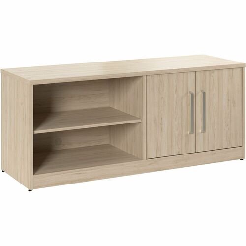 Bush Business Furniture  Storage Cabinet,w/2Doors/2Shelves,59"x20"x25",Natural Elm