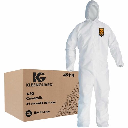 Ansell Healthcare Products  Coveralls,Zipper,Elastic Hood/Back/Wrist/Ankle,XL,24/CT,WE