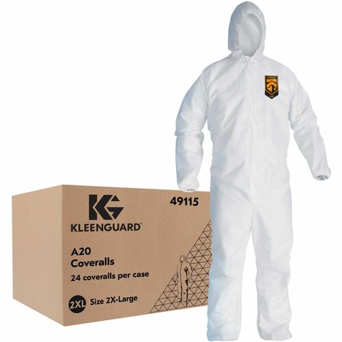Ansell Healthcare Products  Coveralls,Zipper,Elastic Hood/Back/Wrist/Ankle,2X,24/CT,WE