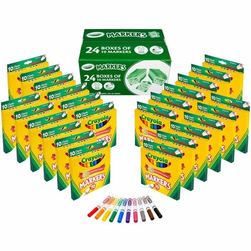 Crayola  Markers,Broadline,Color-Max,Bulk,Individual Boxes,24/CT,AST