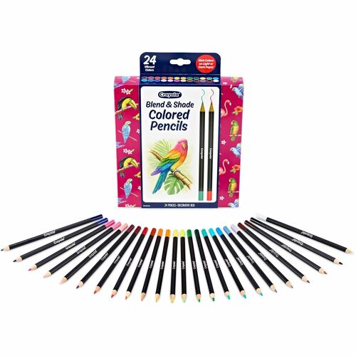 Crayola  Colored Pencils,Blending&Shading,Gel Core,Vibrant,24/PK,AST