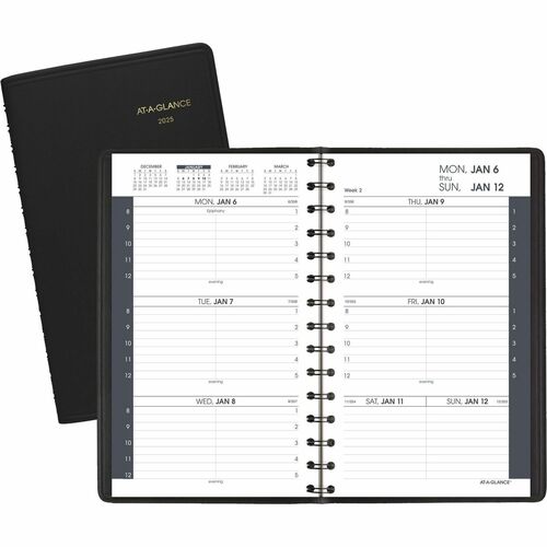 AT-A-GLANCE  Wkly Appt Book, Wirebound,12 Months, Jan-Dec, 4-7/8"x8", BK