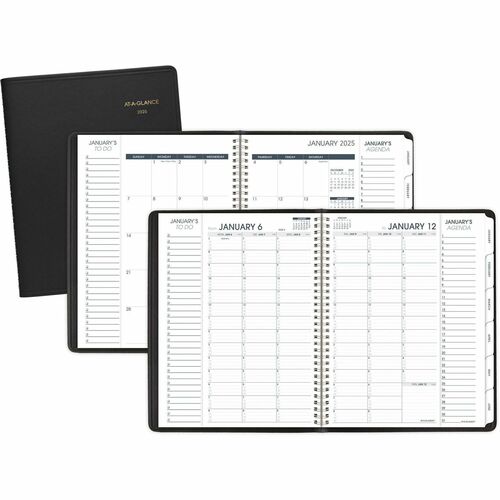 AT-A-GLANCE  Appointment Book,Weekly/Monthly,Jan-Dec,8-1/4"x10-7/8",Black