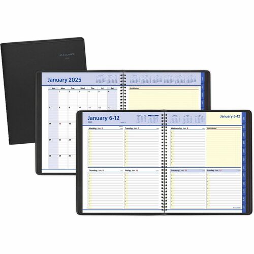 AT-A-GLANCE  Weekly/Monthly Planner,12Mths Jan-Dec,8"x9-7/8",BK