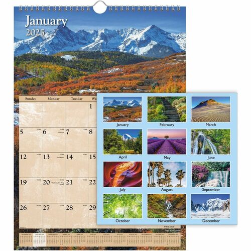 AT-A-GLANCE  Monthly Wall Calendar,Jan-Dec,Scenic Photos,12"x17"