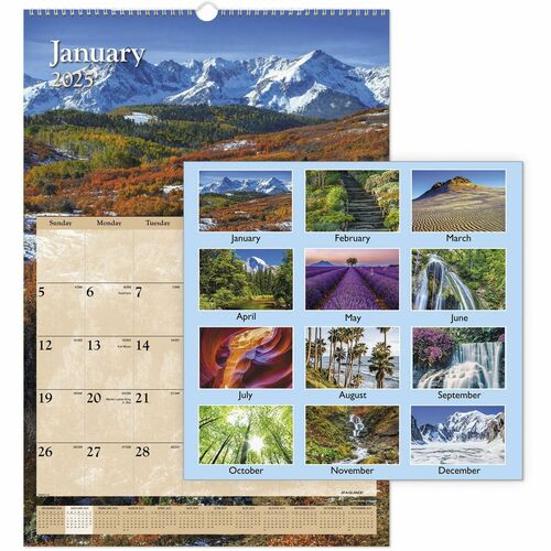 AT-A-GLANCE  Monthly Wall Calendar,Jan-Dec,Scenic Photos,15-1/2"x22-3/4"