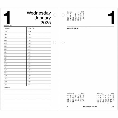 AT-A-GLANCE  Large Desk Refill, F/E21-Style Base, Jan-Dec, 4-1/2"x8"