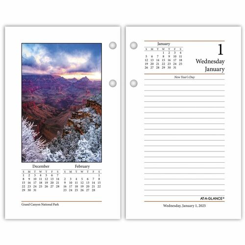 AT-A-GLANCE  Desk Cal Refill, Color Photos, F/17-Style Bases, 3-1/2"x6"