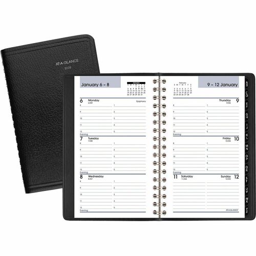 AT-A-GLANCE  Wkly Pocket Apptmt Book,12 Month Jan-Dec, 3-3/4"x6", Black
