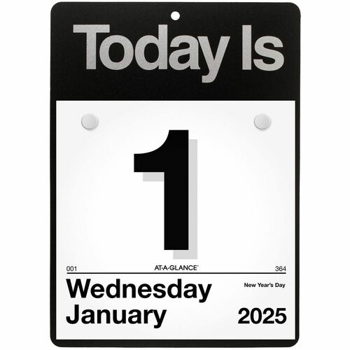 AT-A-GLANCE  "Today Is" Calendar,12 Mths Jan-Dec,1PPD,6-5/8"x9-1/8",BK