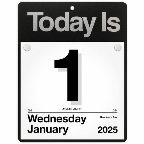 AT-A-GLANCE  "Today Is" Calendar,12 Mths Jan-Dec,1PPD,9-3/8"x12",BK