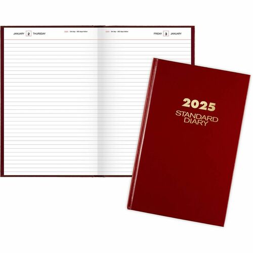 AT-A-GLANCE  Daily Business Diary,Jan-Dec,1PPD,7-11/16"x12-1/8"Pg Sz,Red