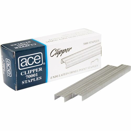 Ace Office Products  Staples, Undulated, For 07020 Clipper Plier, 5000/BX