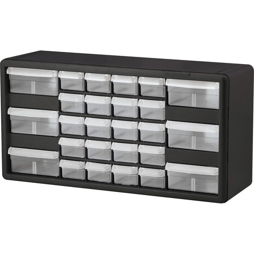 Akro-Mils  Stackable Cabinet,26 Drawers,20"x6-3/8"x10-11/32",Black/Gray