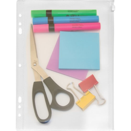 U.S. Gerslyn LLC  Binder Pouch, 7-Hole Punched, 11"x8-1/2", Clear