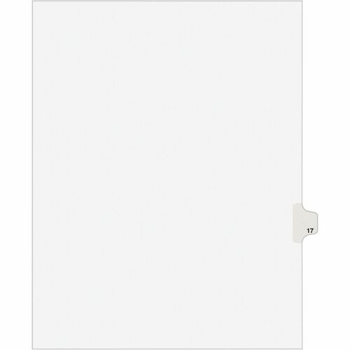 Avery  Index Divider, "17", Side Tab, 8-1/2"x11", 25/PK, White