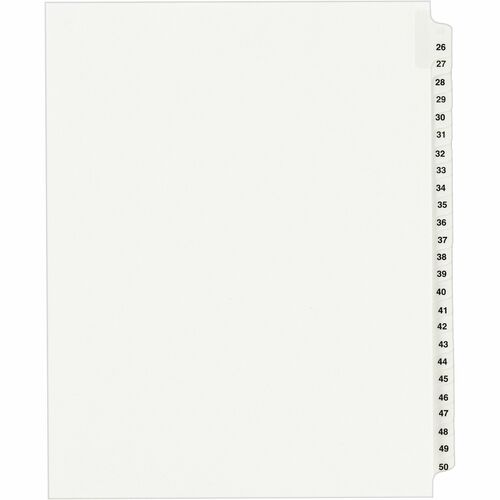 Avery  Index Dividers, Exhibit 26-50, Side Tab, 25/ST, WE