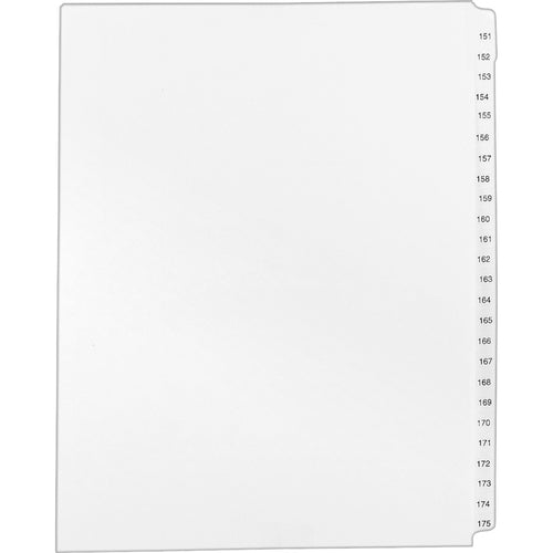Avery  Index Dividers, Side Tab, 151-175, 8-1/2"x11", 25/ST, White
