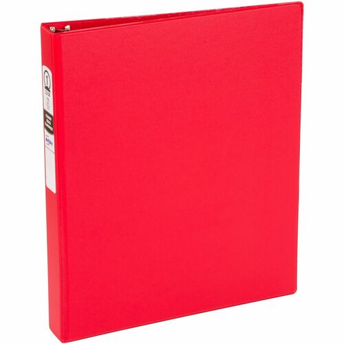 Avery  Economy Binder, Round Ring, 1" Capacity, 8-1/2"x11", Red