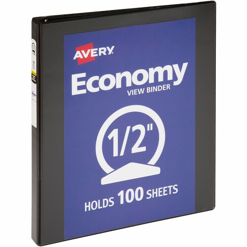 Avery  View Binder, 1/2" Round Rings, Economy, 8-1/2"x11", BK