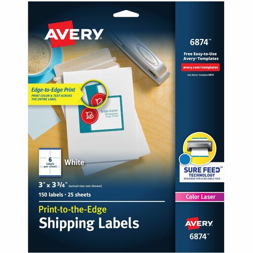Avery  Laser Labels,Matte,Mailing,3"x3-3/4",150/PK,WE
