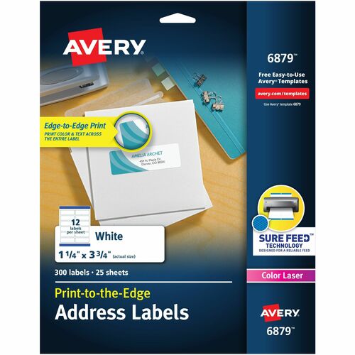 Avery  Laser Labels,Matte,Mailing,3-3/4"x1-1/4",300/PK,WE