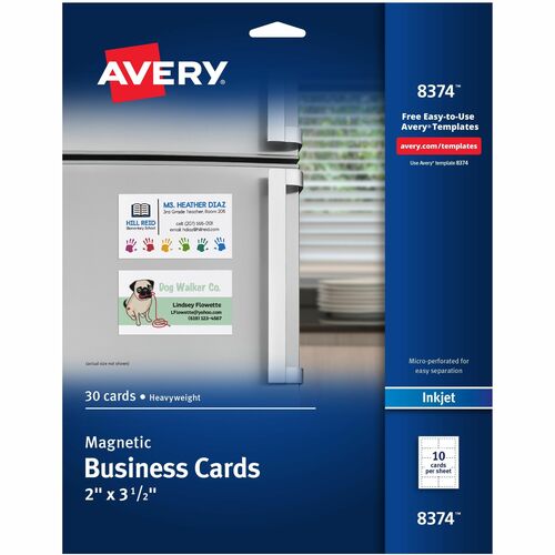 Avery  Business Cards,f/Inkjet,Magnetic,2"x3-1/2",30/PK,5PK/CT,WE