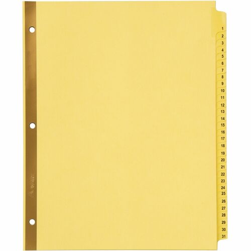 Avery  Reinfrcd Tab Dividers,3-HP,Numerical,1-31, 8-1/2"x11",Buff
