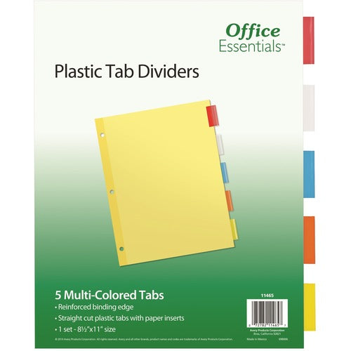Avery  Economy Insertable Dividers, 11"x8-1/2", 5 Tabs, AST