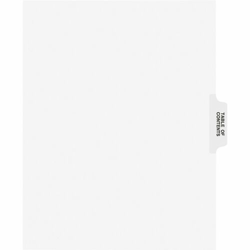 Avery  Table of Contents Tabs, Side Tab, 11"x8-1/2", 25/ST, WE/BK