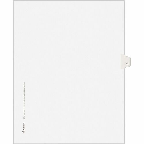 Avery  Numeric Divider, "11", Side Tab, 8-1/2"x11", 25/PK, White