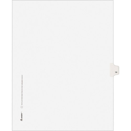 Avery  Numeric Divider, "14", Side Tab, 8-1/2"x11", 25/PK, White