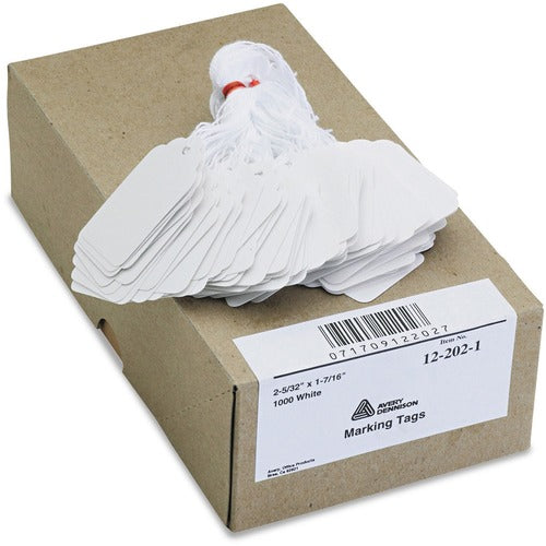 Avery  Marking Tags, Strung, 2-5/32"x1-7/16", 1000/BX, White