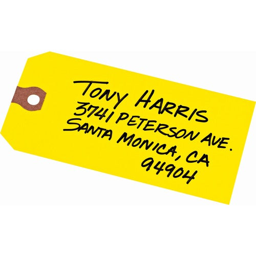 Avery  Shipping Tags, No 5, Plain, 4-3/4"x2-3/8", 1000/BX, Yellow