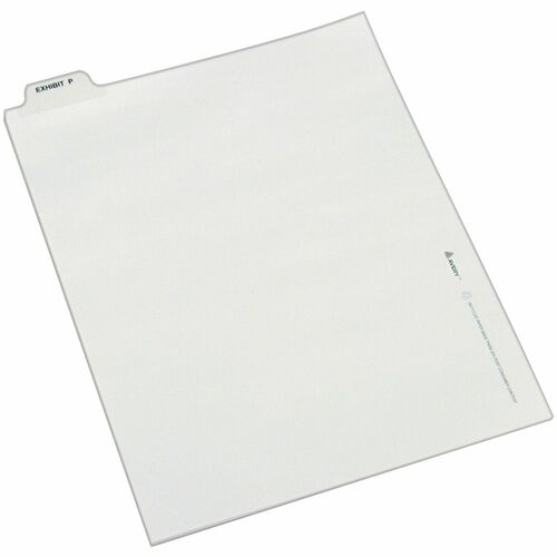 Avery  Divider, "Exhibit P", Bottom Tab, 8-1/2"x11", 25/PK, White