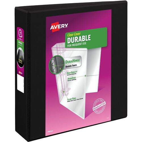 Avery  View Binder, DuraHinge, 2" Cap, 8-1/2"x11", Black