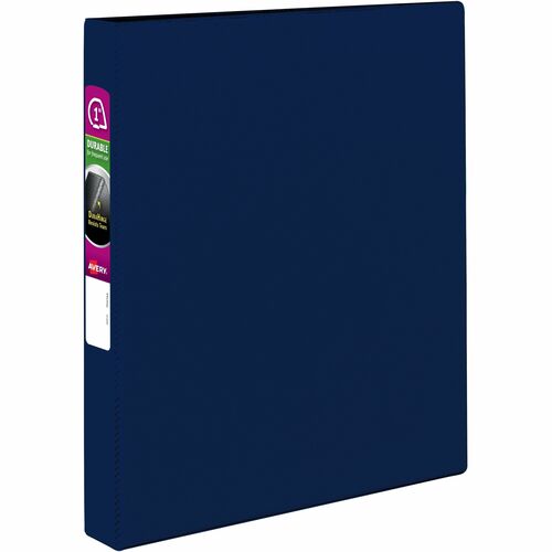 Avery  Binder w/Label Holder, Slant Ring, 1" Cap, 8-1/2"x11", Blue