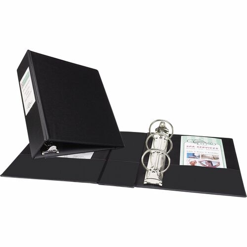 Avery  Binder,w/Label Holder,Round Ring,2" Cap,8-1/2"x5-1/2",Black