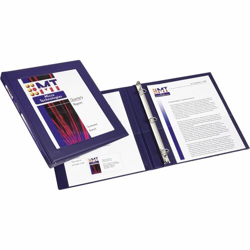 Avery  Slant Ring View Binder, 1/2" Cap, 8-1/2"x11, Navy Blue