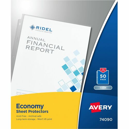Avery  Sheet Protectors, Economy,3HP,Top-Load,11"x8-1/2", 50/BX, CL