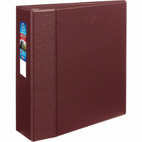 Avery  Binder, DuraHinge, 4 Pockets,4" Capacity, 8-1/2"x11" Maroon