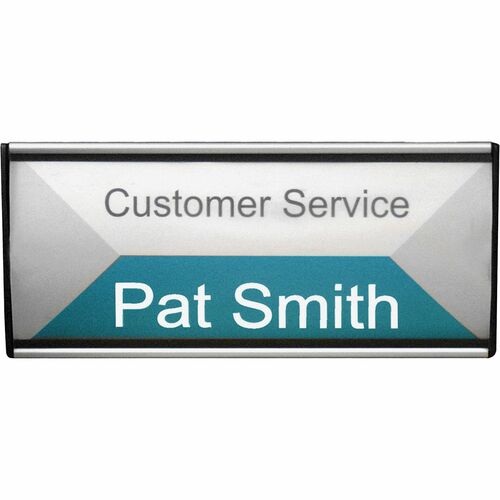 Advantus Corp.  Wall/Door Sign,Transparent Plastic Cvr,8-3/4"x5/8"x4", BK/SR